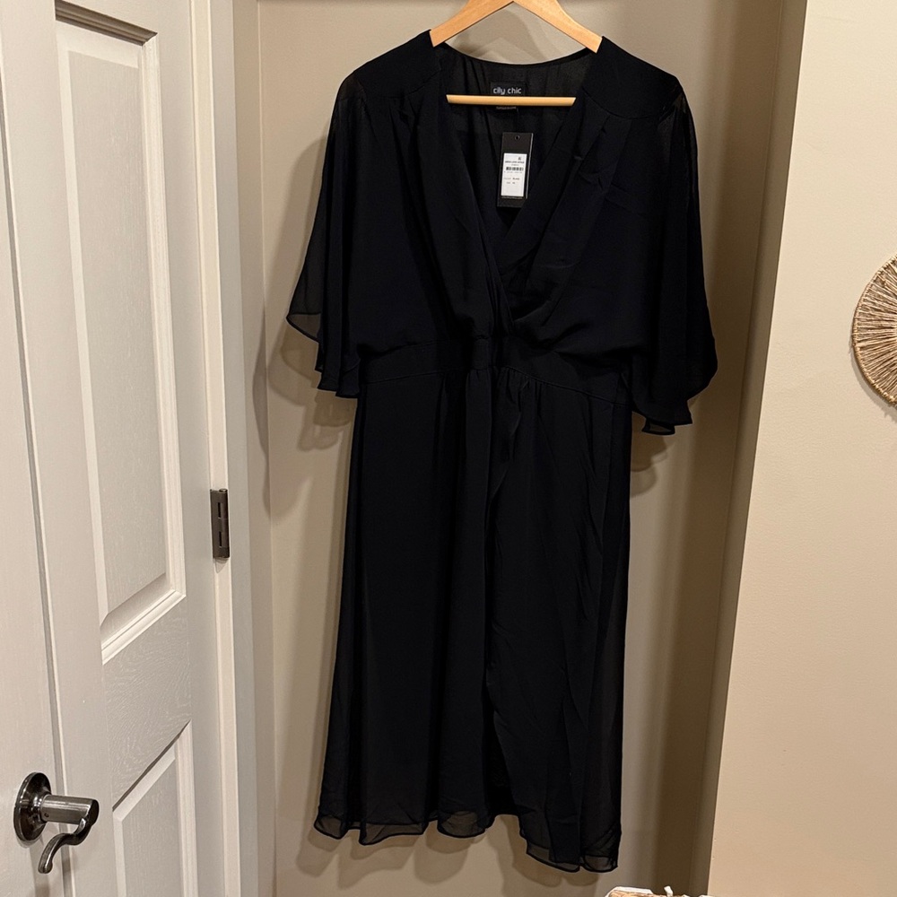 City Chic Black Midi Dress